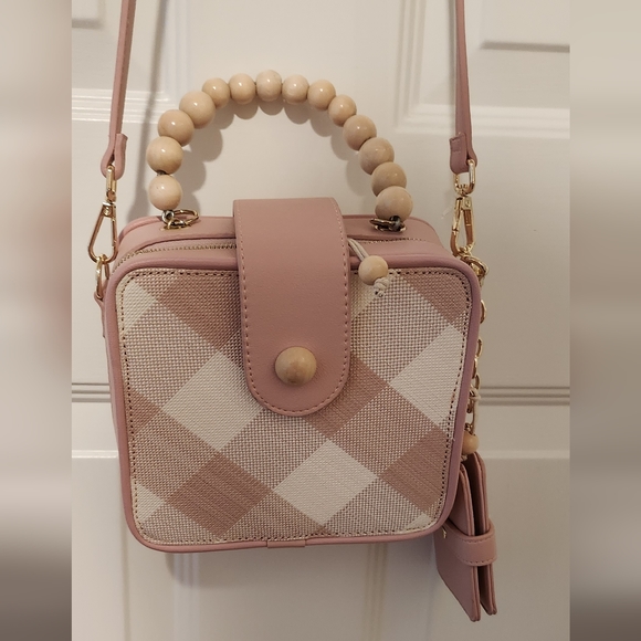 Martha Stewart Women's Crossbody Bag Pink/White 7.25" X 6.75" X 3.25" - Picture 3 of 12